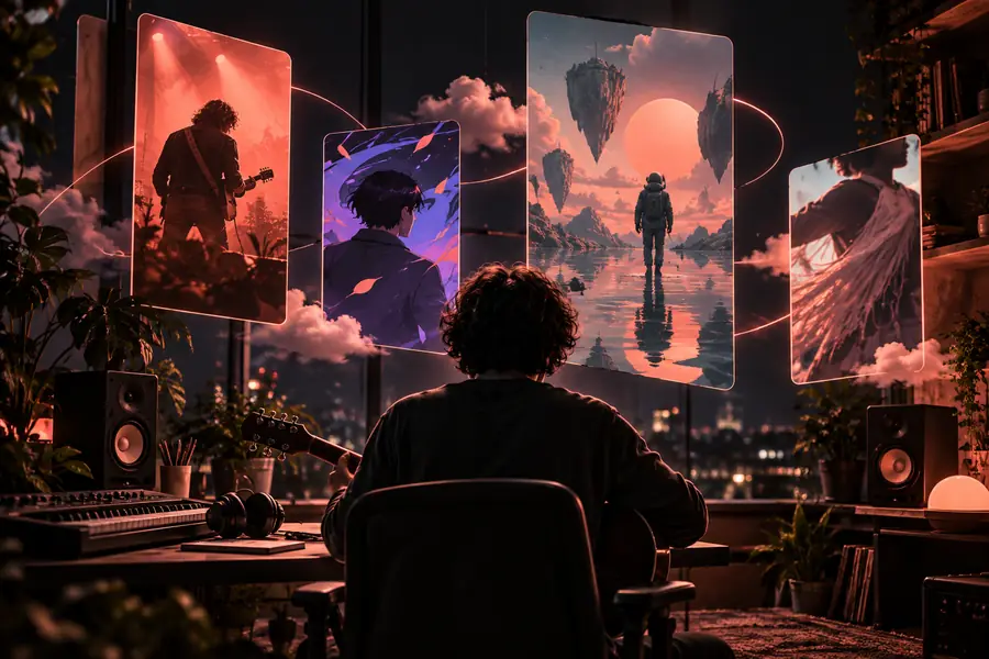 Cosmic visual scene after a focused creative direction