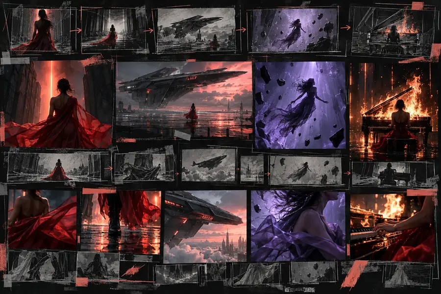Early visual process preview for a concept video